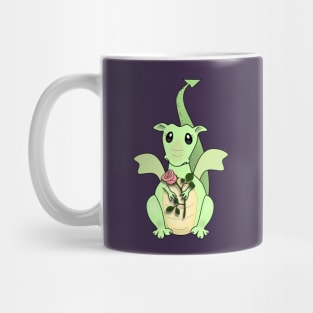 Cute Baby Dragon with Rose Mug